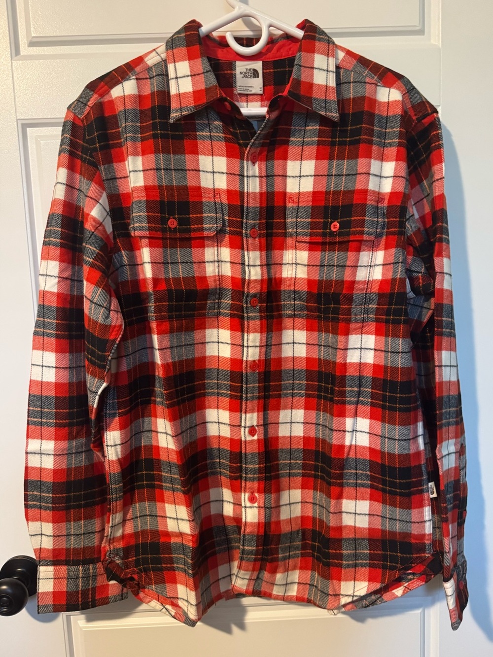 NWT The North Face Arroyo Cotton Flannel Button-Down, Red Plaid, Size Medium